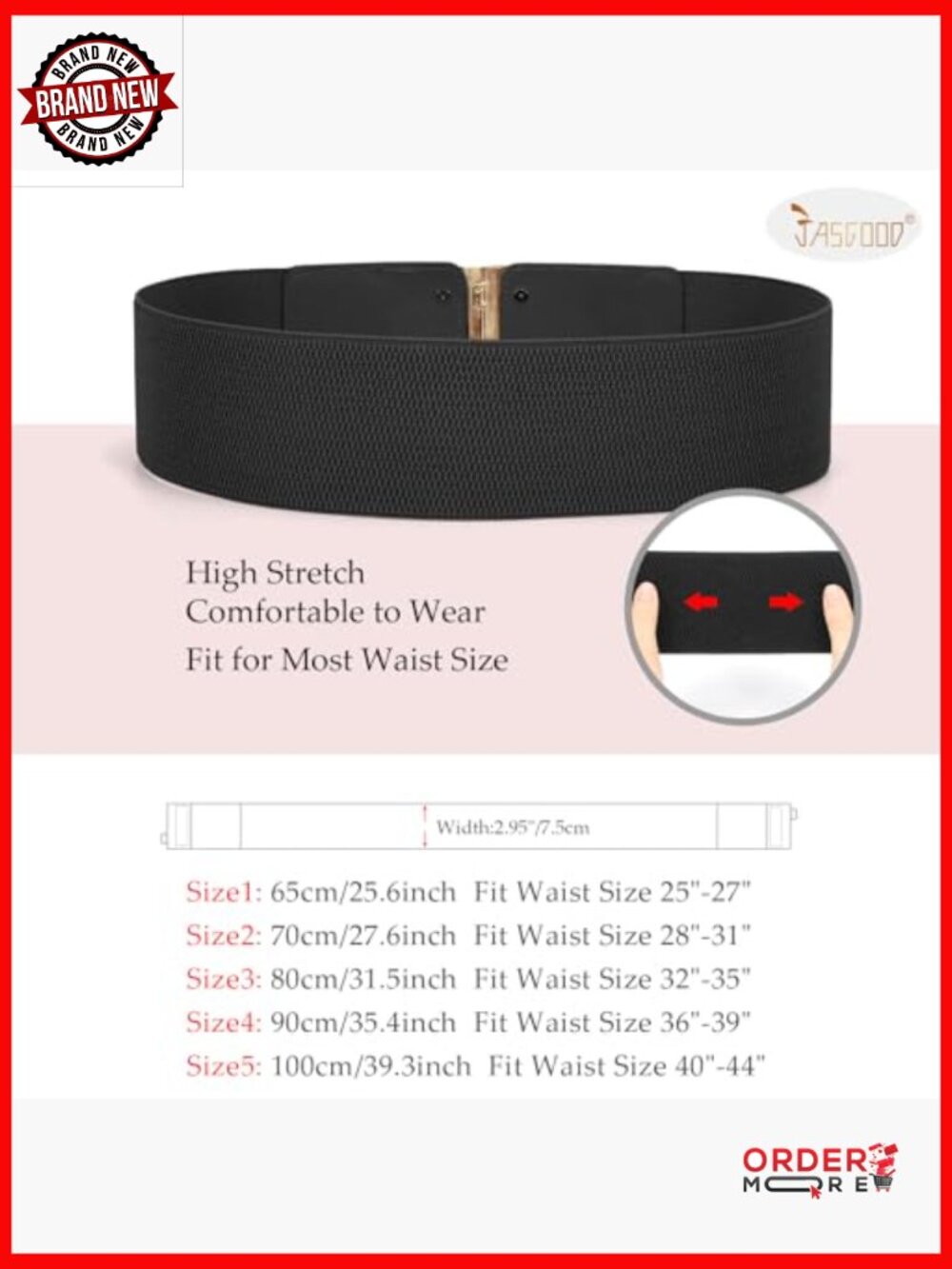 4 Pack Wide Elastic Stretch Waist Belts for Women Dress Belt Set - Picture 5 of 7